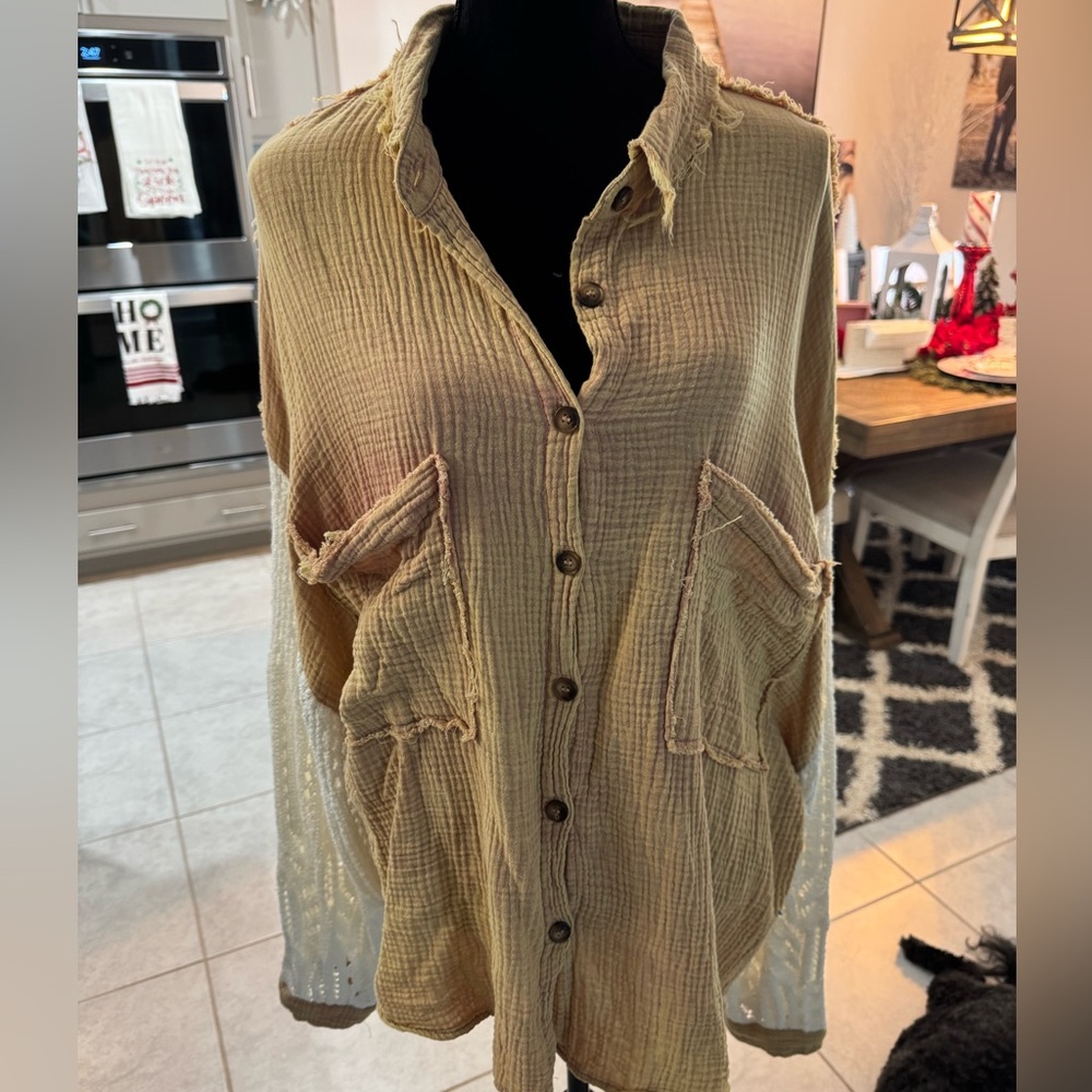 POL Shirt with sweater sleeves